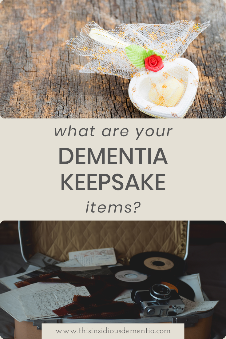 two photos showing keepsake items