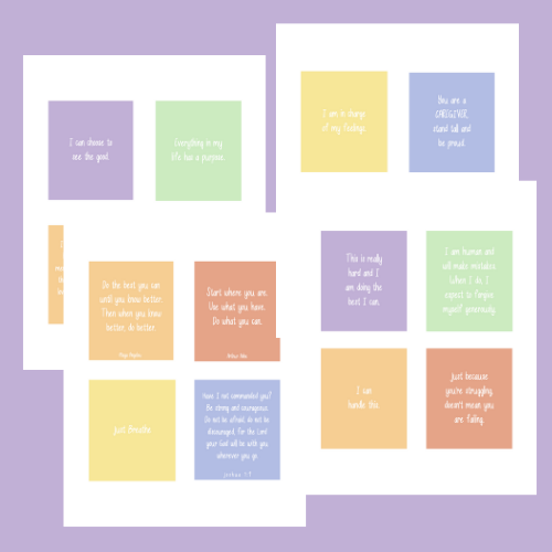 positive affirmation cards for caregivers