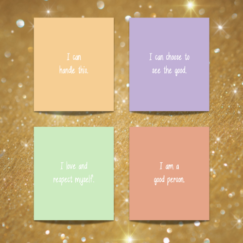 4 of the affirmation cards available in Etsy shop Dementia Helping Hand