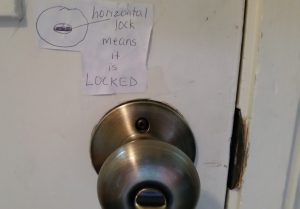 Note about the front door lock